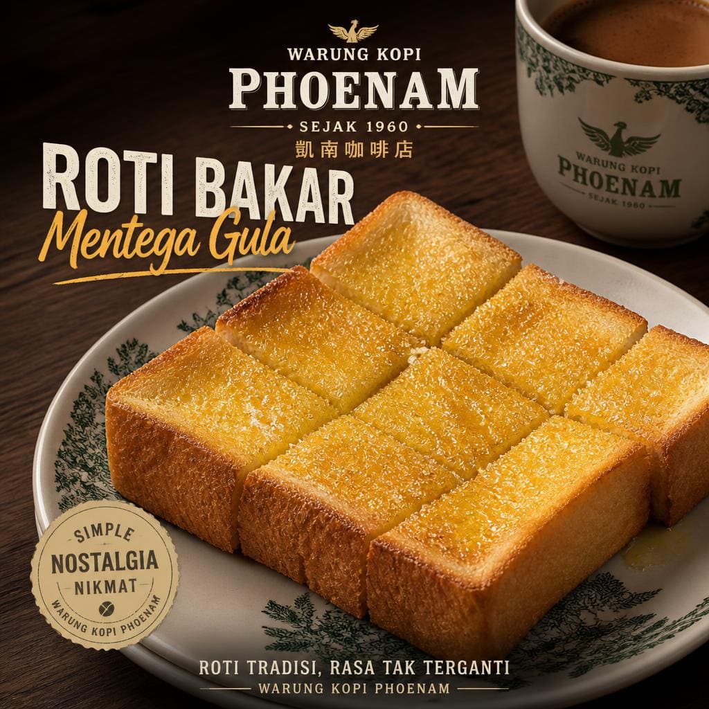 Roti Bakar Mentega Gula Warkop Phoenam